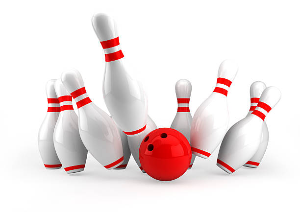 istock Bowling ball crashing into the pins 171249527