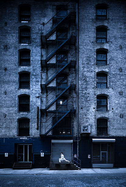 Kung fu warrior training in an alley