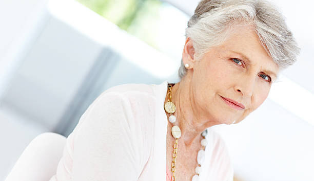 istock Stern and solemn senior woman 171250126