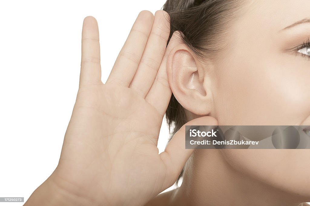 Primer plano de mujeres oreja - Foto de stock de Oreja libre de derechos