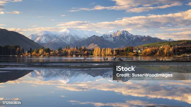 Wanaka Township New Zealand Stock Photo - Download Image Now - New Zealand, Wanaka, Blue