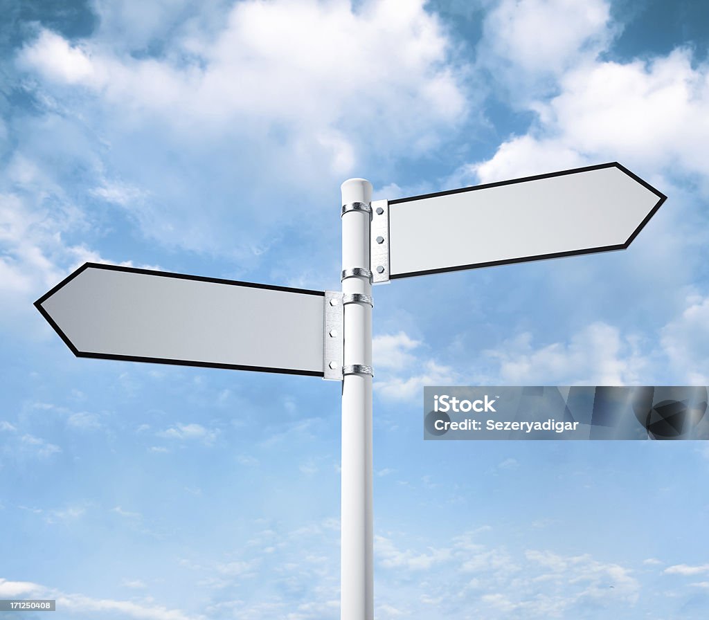 Blank Signpost "Blank Signpost, 3d Render" Road Sign Stock Photo
