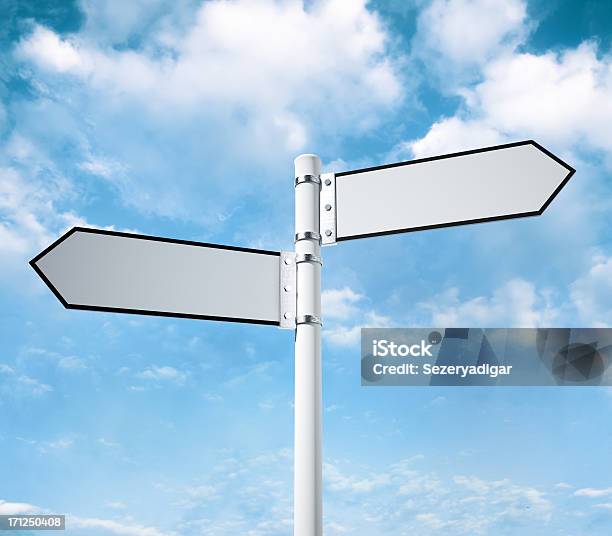 Blank Signpost Stock Photo - Download Image Now - Road Sign, Directional Sign, Blank