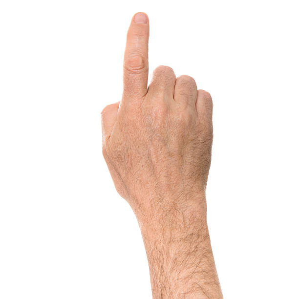 휴머니즘 손으로 한 손가락으로 가리키는 - number 1 human hand sign index finger 뉴스 사진 이미지