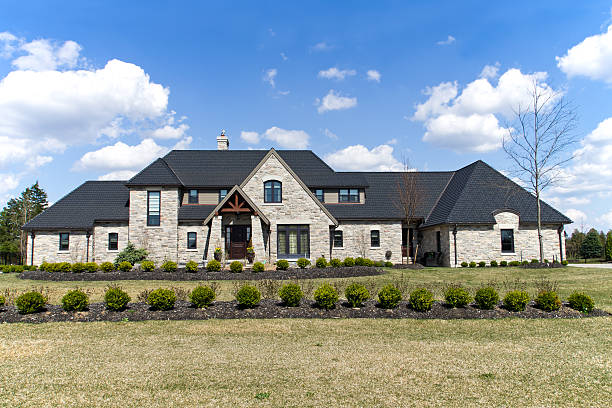 Large Executive Brick House A large new executive brick house on a bright spring day.Similar Images: brick house stock pictures, royalty-free photos & images