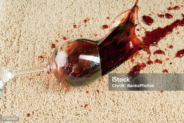 Wine Glass Falls Onto Carpet Stock Photo - Download Image Now - Carpet - Decor, Wine, Red Wine