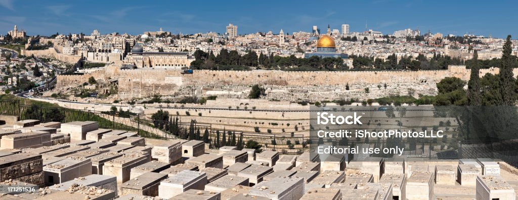 Panorama de la ciudad vieja de jerusalén - Foto de stock de Aire libre libre de derechos