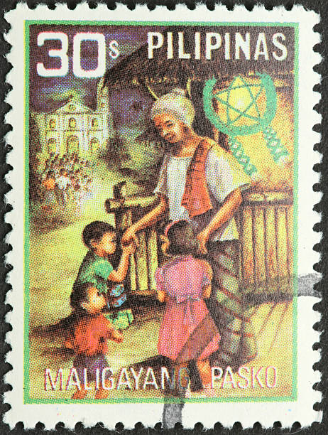 istock maligayam pasko (merry Christmas) on a Philippine stamp 171251615