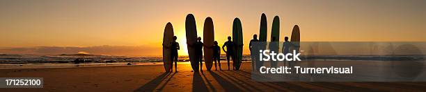 롱보드 썬라이즈 파노라마 서핑-수상 스포츠에 대한 스톡 사진 및 기타 이미지 - 서핑-수상 스포츠, 해변, 일출