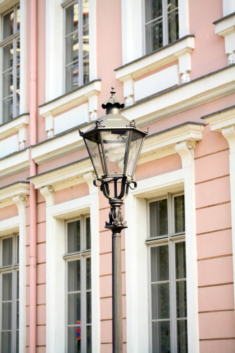 Lantern and baroque architecture seen in Potsdam, Brandenburg, Germany.