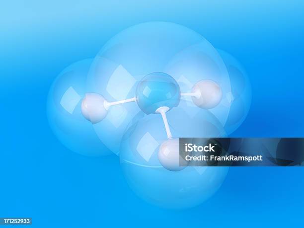 Fondo Azul De La Molécula De Amoníaco Foto de stock y más banco de imágenes de Amoníaco - Amoníaco, Molécula, Estructura molecular