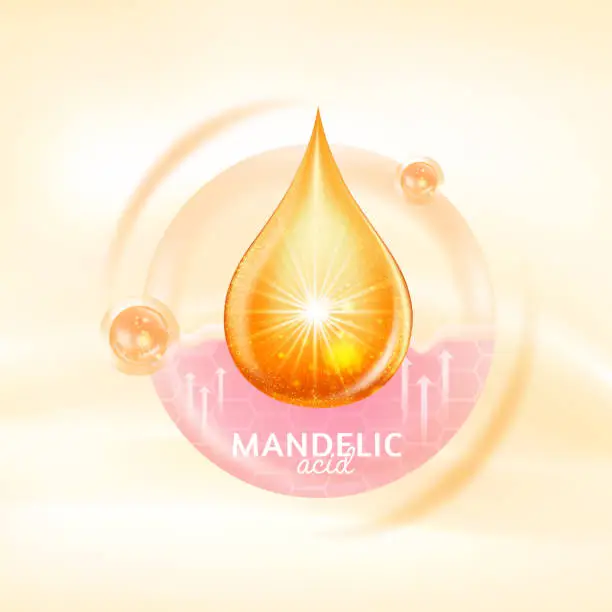 Vector illustration of Mandelic Acid Serum Skin Care Cosmetic