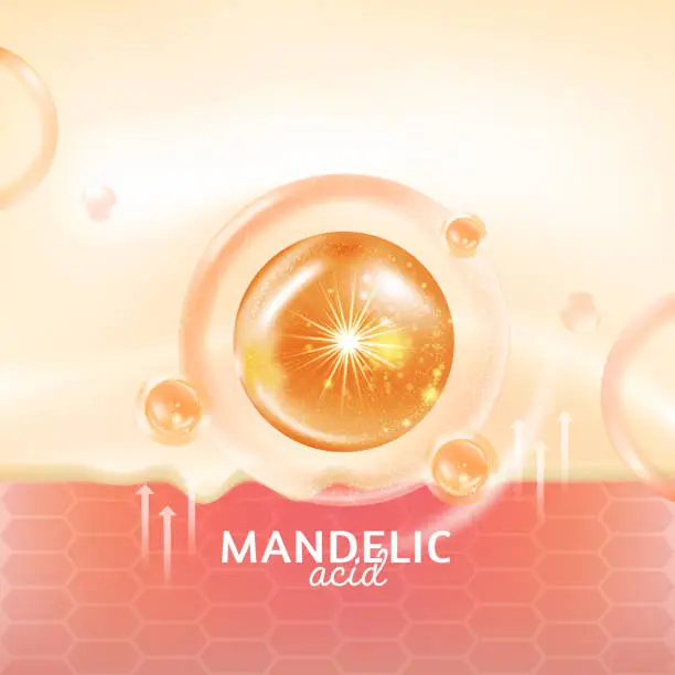 Vector illustration of Mandelic Acid Serum Skin Care Cosmetic