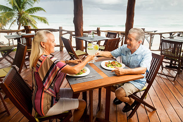 istock Senior couple eating in a restaurant 171254689