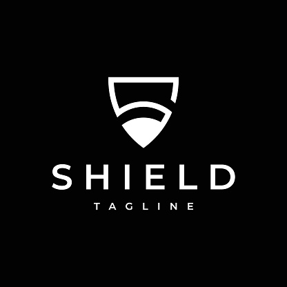 modern letter S shield security vector logo design