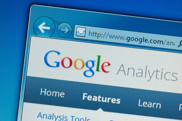 Google Analytics página da Web - foto de acervo