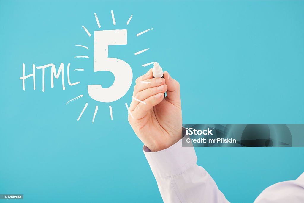 Handgeschriebene HTML 5 - Lizenzfrei Zahl 5 Stock-Foto