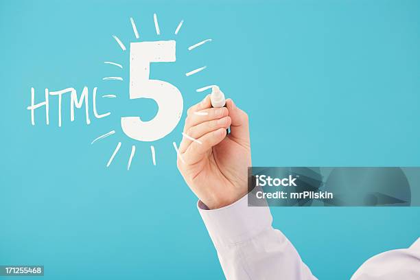 Handwritten Html 5 Stock Photo - Download Image Now - Number 5, Announcement Message, Business