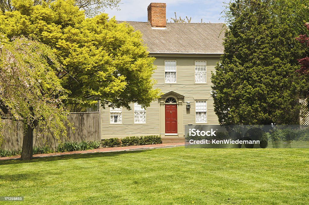 Newport Colonial One of the many stately 18th century homes found in and near the downtown area of Newport, Rhode Island. Newport - Rhode Island Stock Photo