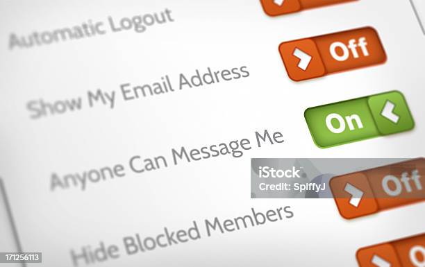 Privacy And Account Settings Stock Photo - Download Image Now - Privacy, Setting, Social Media