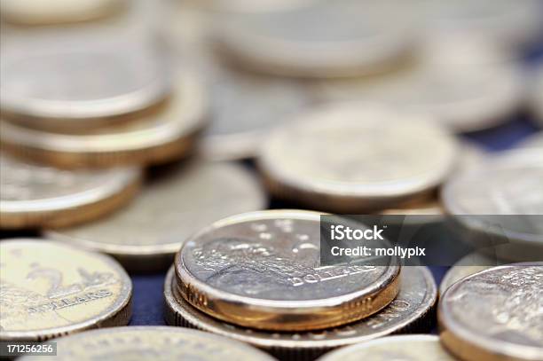 Australian One And Two Dollar Coins Stock Photo - Download Image Now - Australia, Australian Coin, Australian Currency