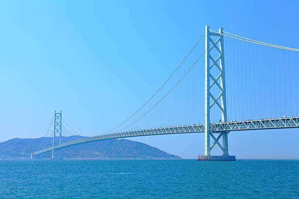 akashi мост - kobe bridge japan suspension bridge стоковые фото и изображения