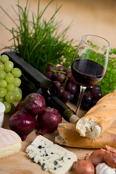 istock Wine and food on a table 171256948