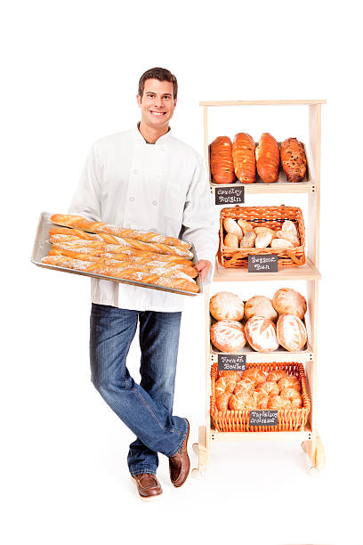 istock Smiling Local Small Business Bakery Store Owner on White Background 171257101