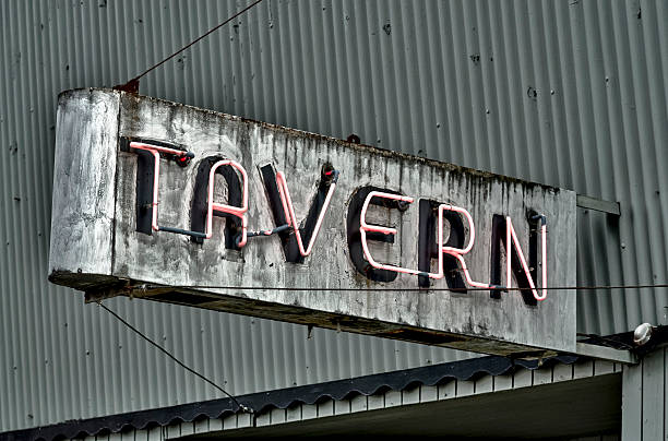 istock Route 66 Classic Americana Silver Neon Tavern Sign 171257320