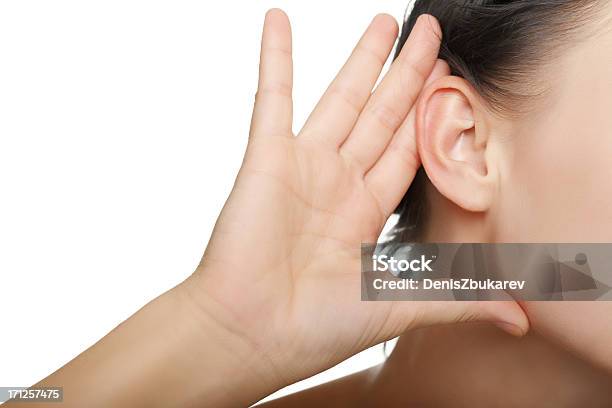 Young Woman Listening Stock Photo - Download Image Now - Ear, Listening, Adult