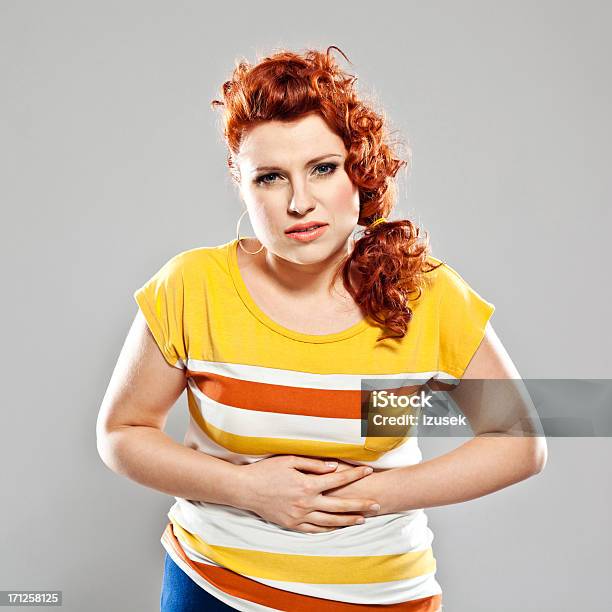 Stomach Ache Stock Photo - Download Image Now - Menstruation, One Woman Only, Women