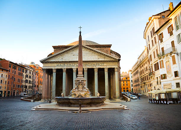 panteón, roma - ancient rome rome fountain pantheon rome fotografías e imágenes de stock