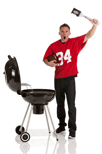 istock Sportsman barbecuing food and shouting 171258467
