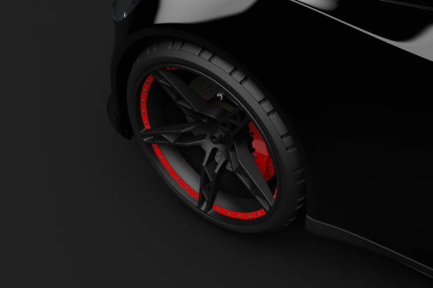 istock Black sport car on dark background 171258749