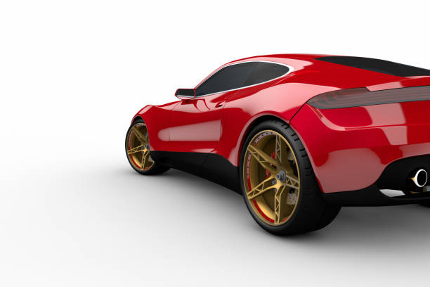 istock Red sport car on white background 171259094