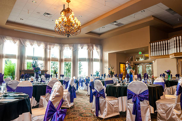 wedding reception decorated tables for wedding party. HDR image wedding cake close up macro stock pictures, royalty-free photos & images