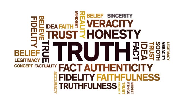 Truth animated word cloud,animation text tag kinetic typography seamless loop.