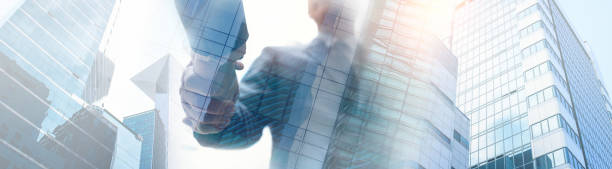 istock Businessmen making handshake with partner, greeting, dealing, merger and acquisition, business joint venture concept, for business, finance and investment background, teamwork and successful 1712606080
