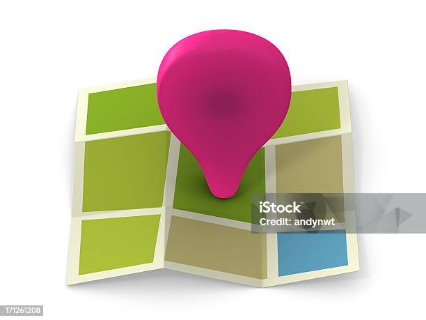 Placemark On Map Stock Photo - Download Image Now - Clipping Path, Commuter, Cut Out