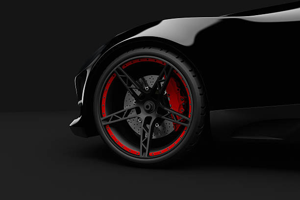 istock Black sport car on dark background 171261279