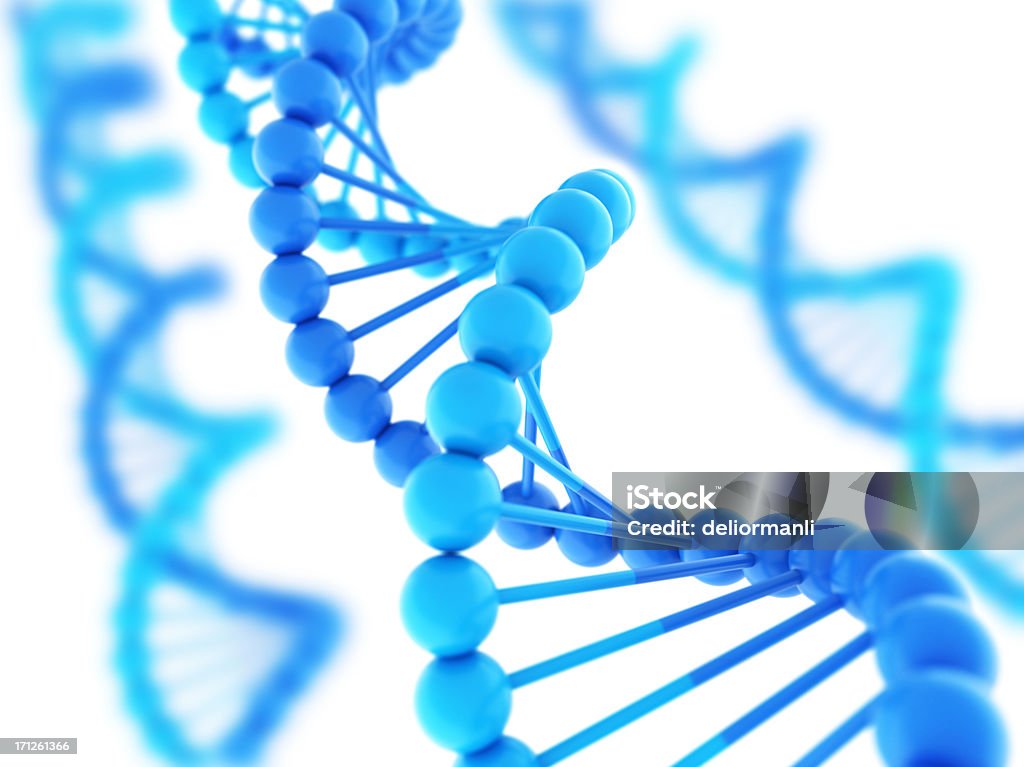 デジタル DNA 撚り線のさまざまな色合いを持つブルー - DNAのロイヤリティフリーストックフォト