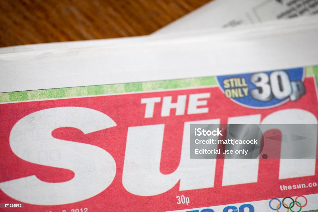 The Sun Zeitung - Lizenzfrei Druckerzeugnis Stock-Foto