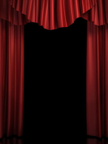 3d rendered red stage curtain.