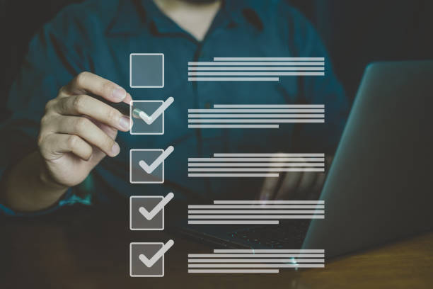 istock Online survey filling out and digital form checklist quality check improvement. Standardization, certification. Compliance to regulations service and standards, customer feedback online, Testimonial  from customer. 1712623489