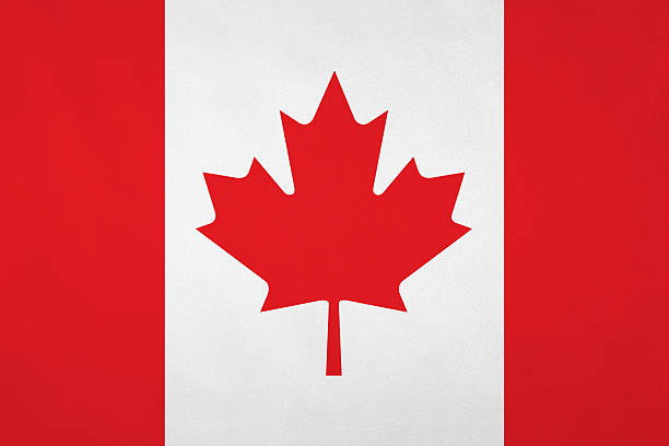 bandiera del canada con nizza tessuto di raso - canadian flag immagine foto e immagini stock