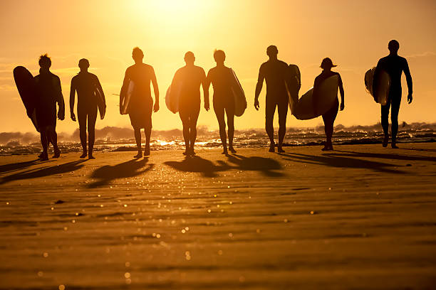 Surfer Silhouette stock photo