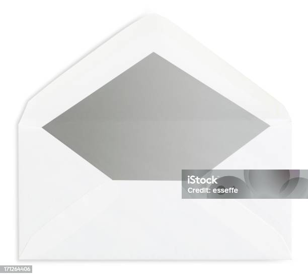 Aberto Envelope Isolado A Branco - Fotografias de stock e mais imagens de Aberto - Aberto, Branco, Carta - Documento