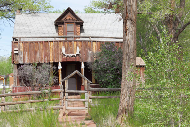 istock historic rustic house and fence in Torrey Utah below  trees 171264429
