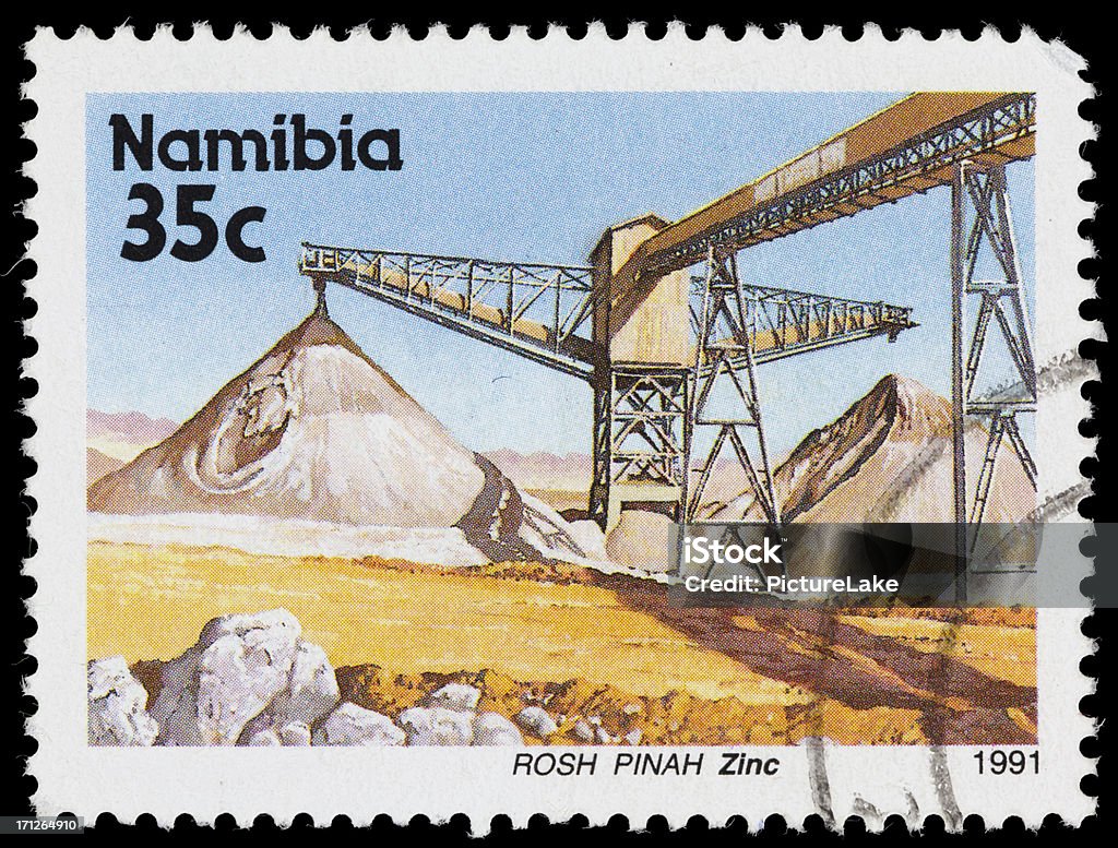 Namibie zinc industrie minière Timbre-poste - Photo de Namibie libre de droits