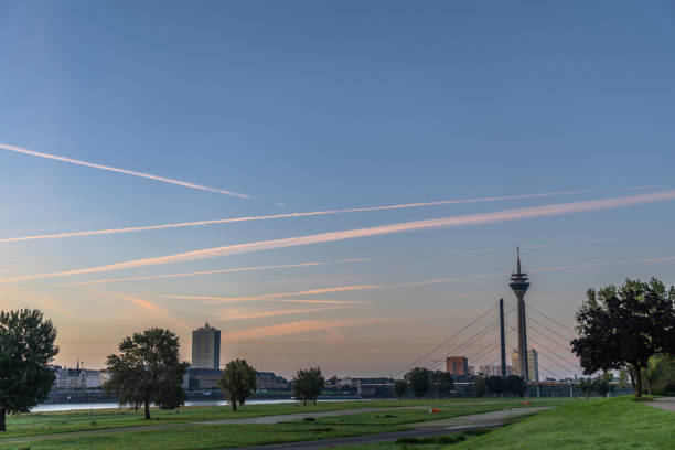 istock Dawn scenery at River Rhine, Duesseldorf, Germany 1712650105